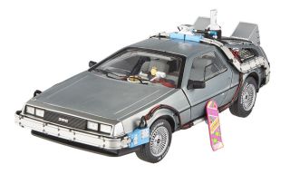 Elite Back To The Future Time Machine Delorean W/extras 1/18 By Hotwheels Bcj97