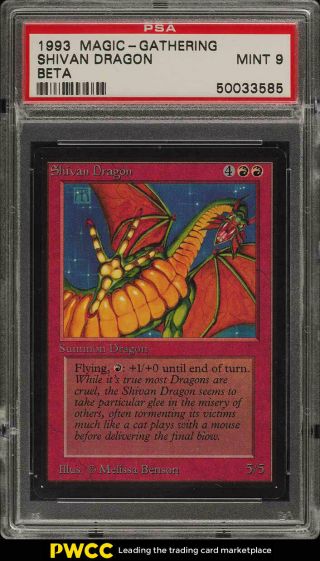 1993 Magic The Gathering Mtg Beta Shivan Dragon R R Psa 9 (pwcc)