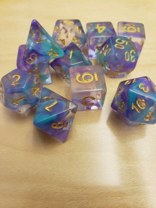 Kraken Dice Ethereal Shaman A - Grade 12 Piece Set Out Of Production Rpg Dice