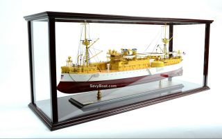 Display Case For Container Ship,  Battleship,  Tanker Wooden Ship Model 40 "