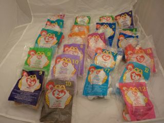 1998 - 99 Mcdonald Ty Beanie Babies Complete Set Of 12 Plus 22 Total W/tags