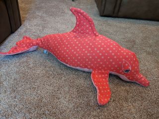 Up - Cycled Pink Dolphin Stuffed Animal,  Handmade By Colorado Artisan Elisabethan