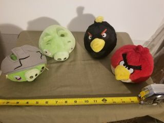 Four Angry Birds Plush 5 ",  2 Birds,  2 Pigs,  One With Sound