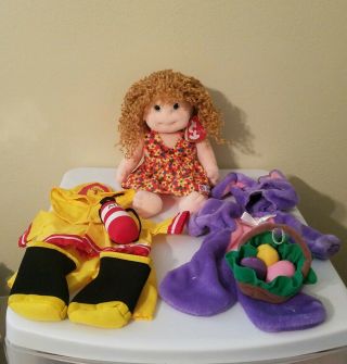 Princess Beanie Kids Mwmt,  2 Outfits,  Firefighter & Easter Bunny