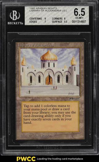 1993 Magic The Gathering Arabian Nights Library Of Alexandria U3 L Bgs 6.  5 (pwcc)