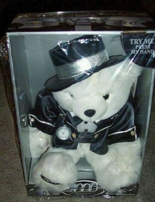 Millenium Teddy Bear Large White Special Dan Dee 2000 Year Party Tuxedo MIB 3