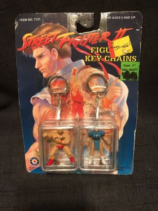 Rare Street Fighter Ii Ken & Dhalsim Mini Figures Moc Keychains 1992 Capcom