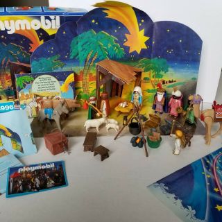1999 Playmobil 3996 Christmas Nativity Scene Set 3997 Three Wise Men Kings Set