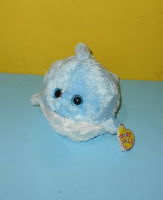 Ty Beanie Ballz 6 " Laguna Dolphin Plush Small Stuffed Ball Baby Blue White Toy