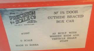 50 Ft Hard To Find Door And 1/2 O Scale Psc Wood Box Car Outside Braced 2rail 2r