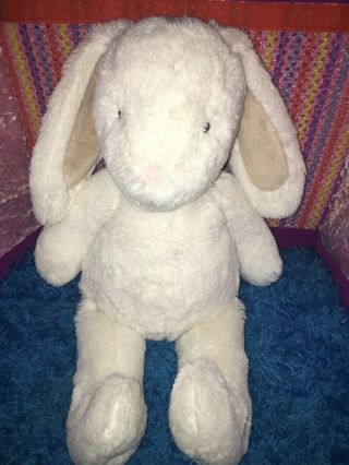 Vguc - 16 " 2015 Pottery Barn Kids White Soft Plush Bunny Rabbit Tan Ears