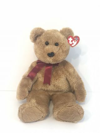 Ty Beanie Baby Buddy Buddie Brown Bear " Curly " Retired With Tags