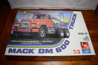 Amt 1/25 Mack Dm600 Tractor Truck Model Kit W/lm Resin Cab Conversion Nmib