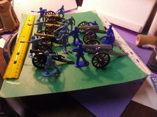 Marx Union Cannons w/Gun crew from the Blue - Gray play - set Imex 54mm 2