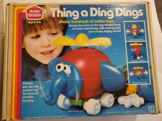 Vintage Hasbro Preschool Thing A Ding Dings Building Puzzle Action Toy 1982