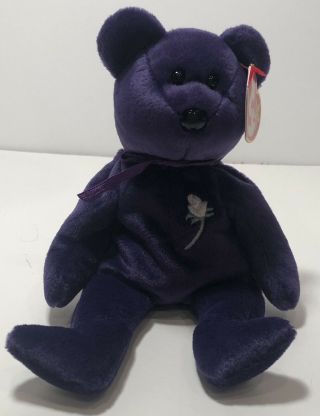 Ty Beanie Babies Princess The (diana) Bear From 1997 Rare & Retired