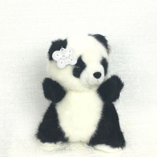 Russ Caress Soft Pets Ping Plush Berrie Panda Bear Toy Pets Vtg Black White 6.  5 "
