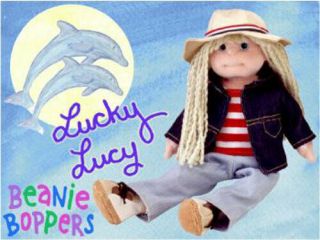 Ty Beanie Bopper - Lucky Lucy (13 Inch) - Mwmts Stuffed Girl Doll Toy