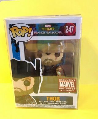 Funko Pop 247 Thor W/ Helmet Marvel Collectors Corps Exclusive Thor Ragnarok