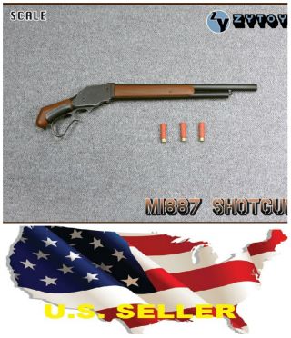 ❶❶1/6 M1887 Shotgun Hot Toys T800 Terminator Arnold Soldier Weapon Us Seller❶❶