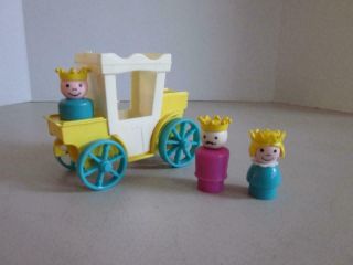 Vintage Fisher Price Little People King Prince Princess And Carriage