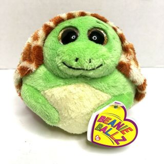 Ty Beanie Ballz Zoom 4 In Turtle Green Soft Plush Animal