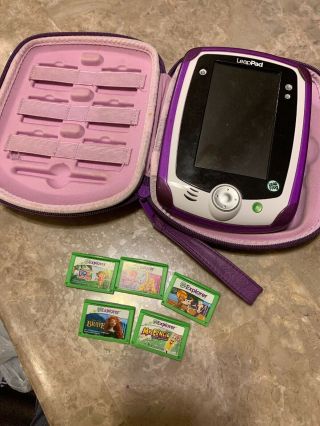 Leapfrog Leappad Learning System Tablet Console,  Case,  5 Games