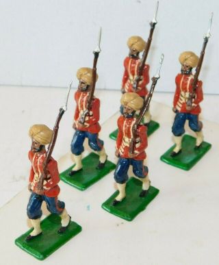 Old 1980s Metal,  British Indian Army,  101st Grenadiers Marching,  5 Piece Set
