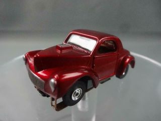 Aurora T - Jet - Willys Gasser Dark Candy Red - Ho Slot Car Model Motoring (i03)