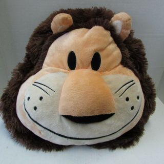 Pillow Face Lion Plush Soft Throw Pillow Brown Cuddly Stuffed Animal