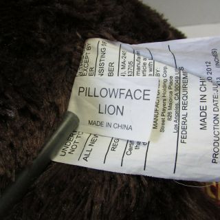 Pillow Face Lion Plush Soft Throw Pillow Brown Cuddly Stuffed Animal 5