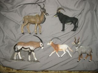 5 African Antelope Plastic Figures Safari Ltd Mojo Papo Collecta