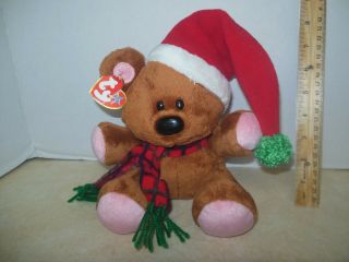 Ty Beanie Buddy - Pooky Plush Stuffed 8.  5 " Tall Bear Christmas Stocking Cap Hat