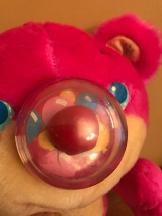 Vintage Playskool Nosy Bear Plush Pink Cream Balloon Nose 3