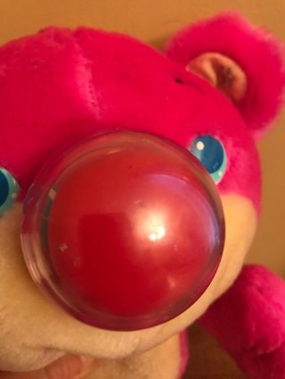 Vintage Playskool Nosy Bear Plush Pink Cream Balloon Nose 4