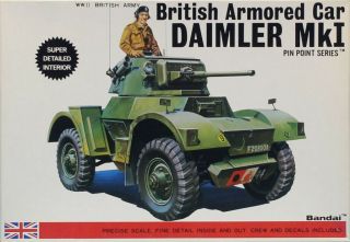 Bandai 1:48 Wwii British Armored Car Daimler Mk.  I Plastic Model Kit 8362u