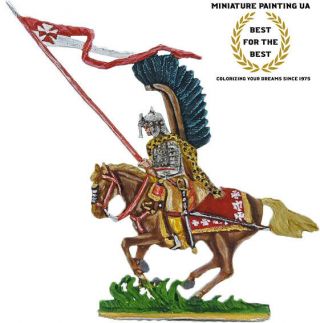 ⭐️zinnfiguren Expertly Painted Flat Figure Polish Winged Hussars Royal Horsemen