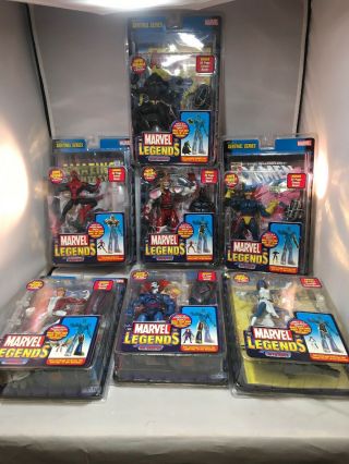 Marvel Legends Baf Sentinel Series Complete Set Of 7 Noc Build A Figure Toy Biz