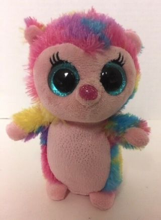 Ty Holly Hedgehog Beanie Boos 6 " Plush Big Eyes Pink Rainbow Stuffed Animal