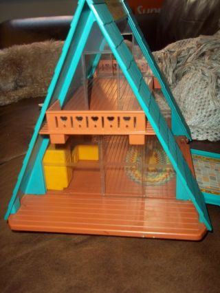 Vintage Fisher Price A Frame House Blue Toy Bell 7
