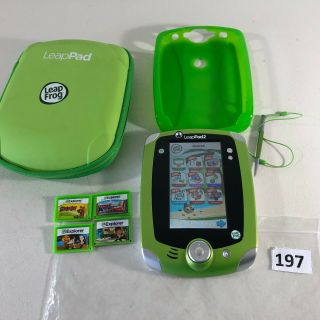 Leapfrog Leappad Learning Game Tablet System & Stylus Vg With 4 Games And