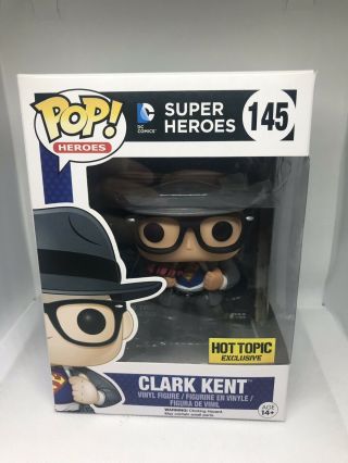 Funko Pop Dc Heroes Vinyl: Clark Kent 145 (hot Topic Exclusive)
