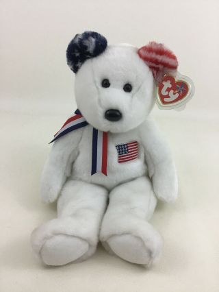 Ty Beanie Buddy America 14 " Patriotic Teddy Bear Plush Stuffed Toy With Tags