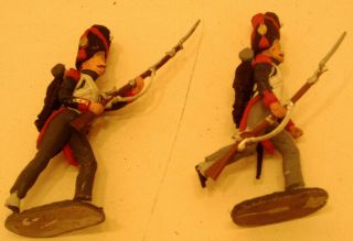 2 Bussler Napoleonic French Imperial Guard Infantry - Nicely Painted - 54mm