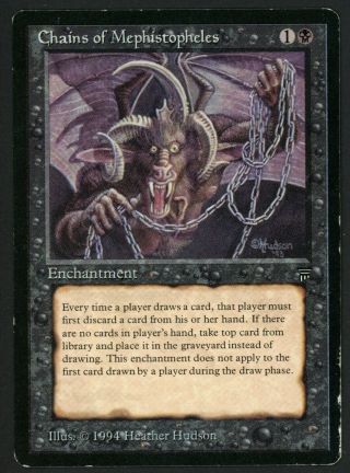 1x English The Chains Of Mephistopheles (edge Bend) Mtg Legends Kid Icarus