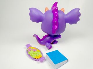 Littlest Pet Shop purple sparkle Dragon 2660 with accessories.  AUTHENTIC 3