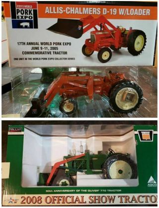 Two Tractors 1 - Ertl Allis - Chalmers D - 19 W/loader,  And 1 - Oliver 770 Wloader