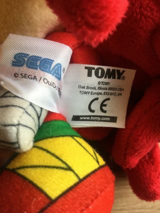 SONIC BOOM 6” BIG HEAD Knuckles Plush TOMY Sonic The Hedgehog RARE 4