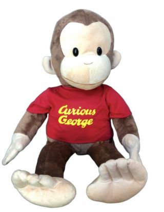 Gund Curious George 28” Jumbo Large Plush Stuffed Universal Studios Red Shirt