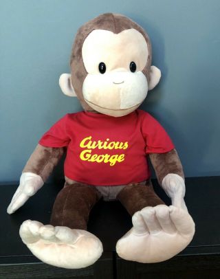GUND Curious George 28” Jumbo Large Plush Stuffed Universal Studios Red Shirt 2